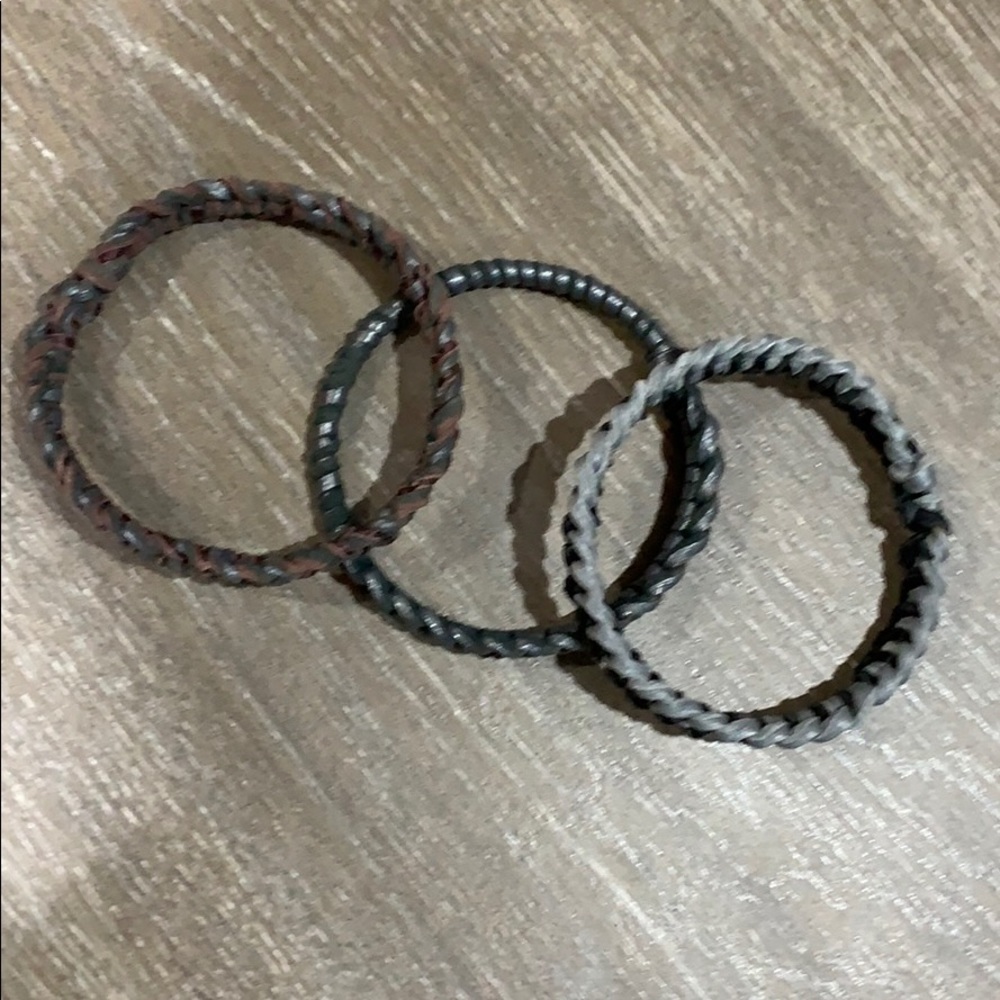 Leather Macrame Bangle Set - Picture 4 of 5